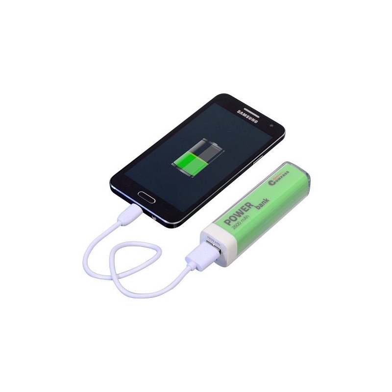POWER BANK 2600mA fehér + 30cm kábel