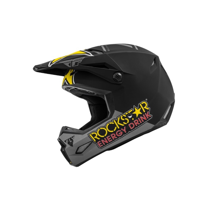 Motocross sisak FLY Racing Kinetic Rockstar szürke-fekete-sárga