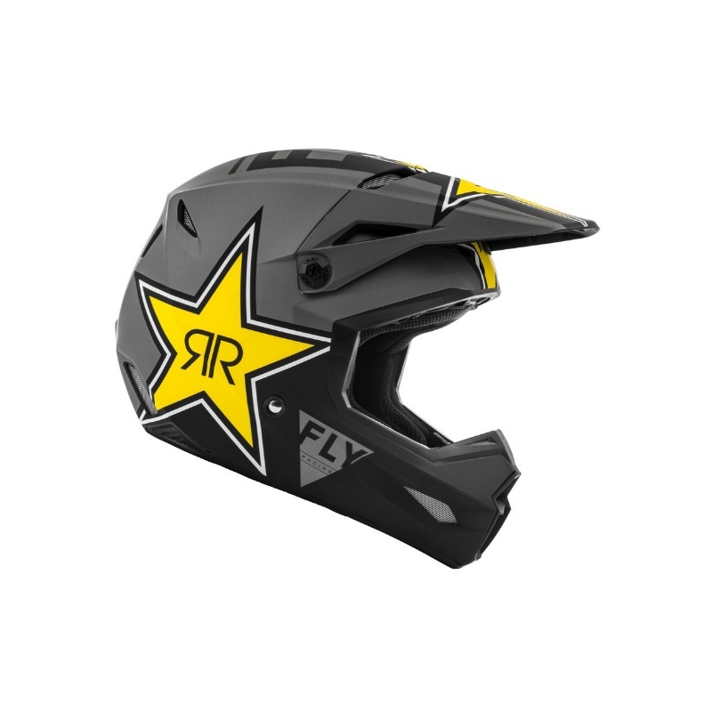 Motocross sisak FLY Racing Kinetic Rockstar szürke-fekete-sárga