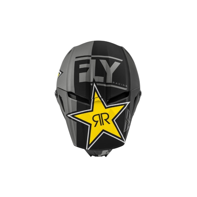 Motocross sisak FLY Racing Kinetic Rockstar szürke-fekete-sárga