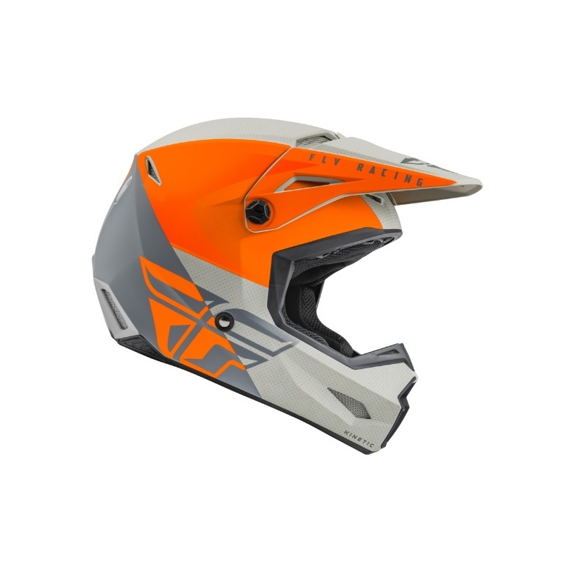 Motocross sisak FLY Racing Kinetic Egyenes narancssárga-szürke kiárusítás