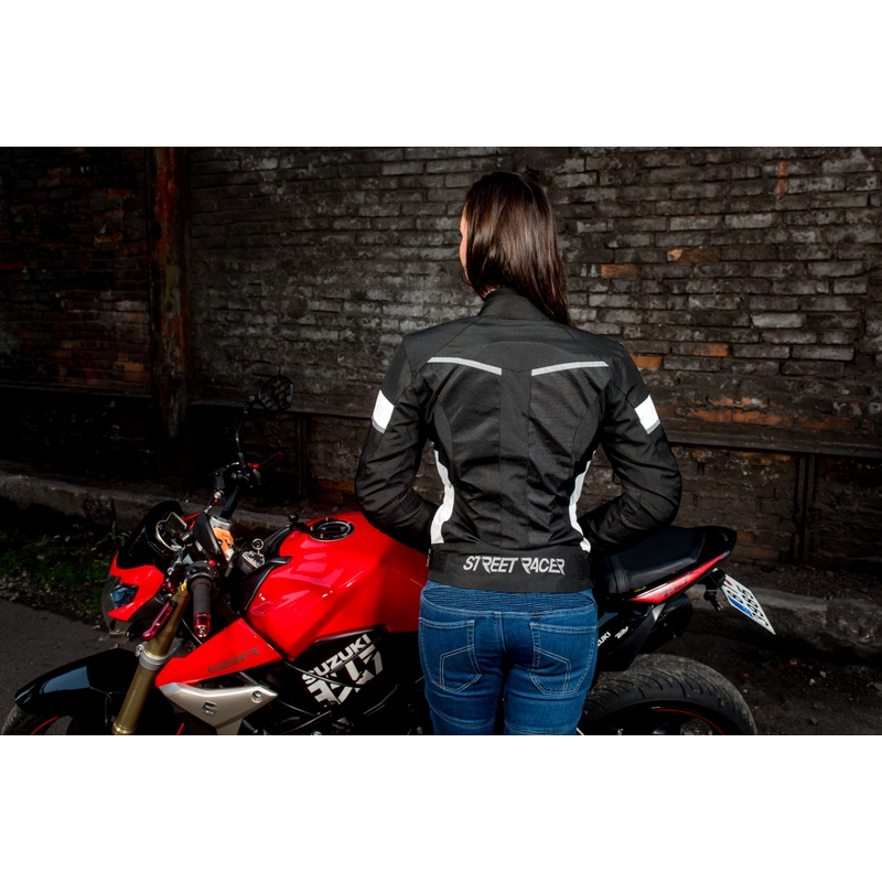 Street Racer Betty női motoros kabát fekete-fehér - II. osztály