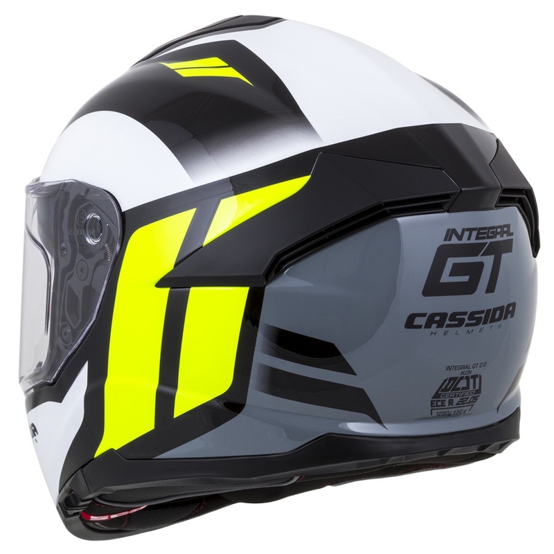 Integrált sisak Cassida Integral GT 2.0 Ikon Fekete-Fehér-Szürke-Fluo Sárga