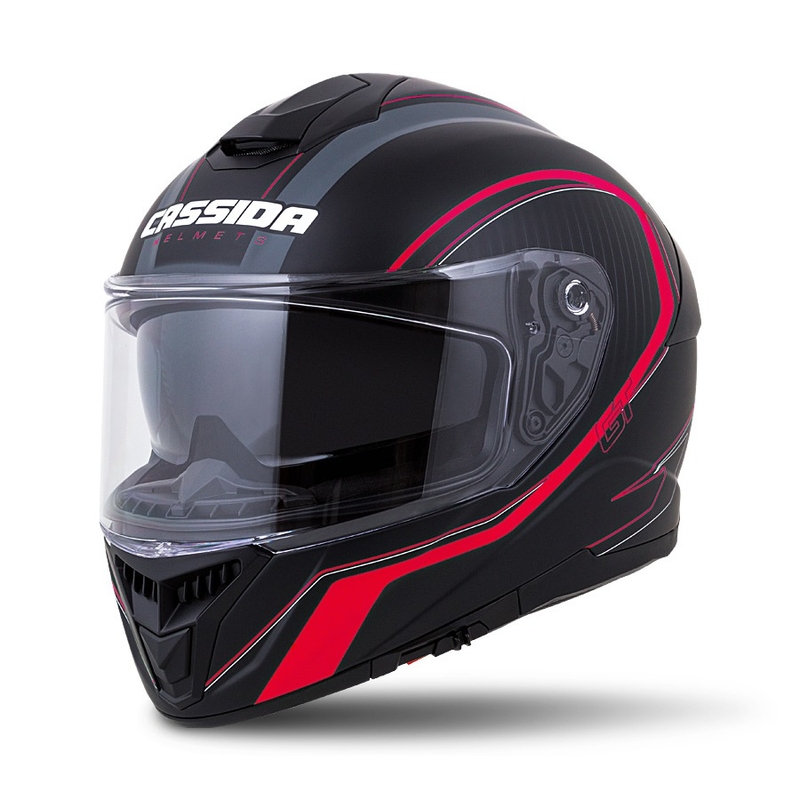 Integrált sisak Cassida Integral GT 2.0 Reptyl fekete-szürke-fluo piros
