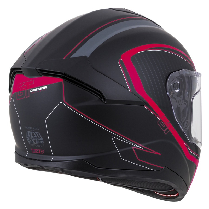 Integrált sisak Cassida Integral GT 2.0 Reptyl fekete-szürke-fluo piros