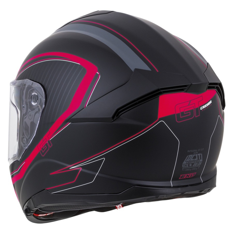 Integrált sisak Cassida Integral GT 2.0 Reptyl fekete-szürke-fluo piros