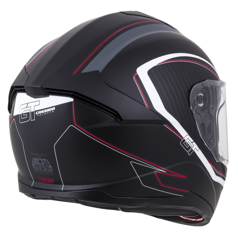 Integrált sisak Cassida Integral GT 2.0 Reptyl fekete-szürke-fehér-piros