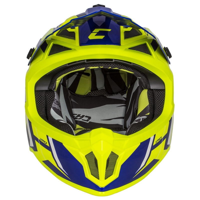 Motocross sisak Cassida Cross Pro II Contra fluo sárga-kék-fehér