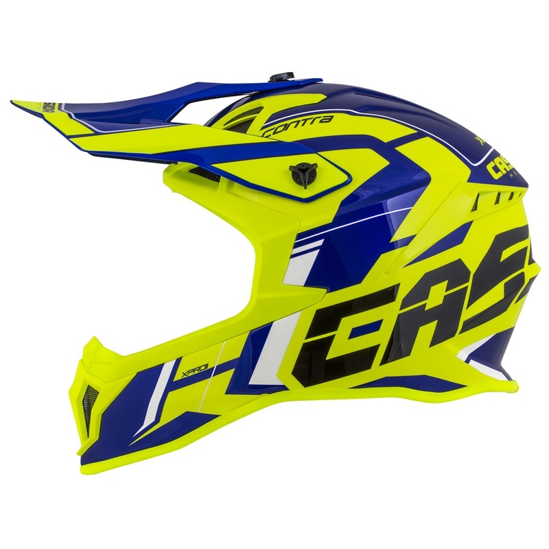 Motocross sisak Cassida Cross Pro II Contra fluo sárga-kék-fehér