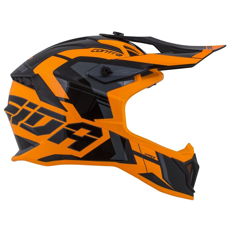 Motocross sisak Cassida Cross Pro II Contra narancs-fekete-szürke
