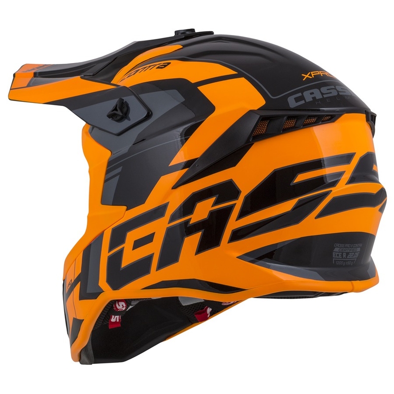 Motocross sisak Cassida Cross Pro II Contra narancs-fekete-szürke