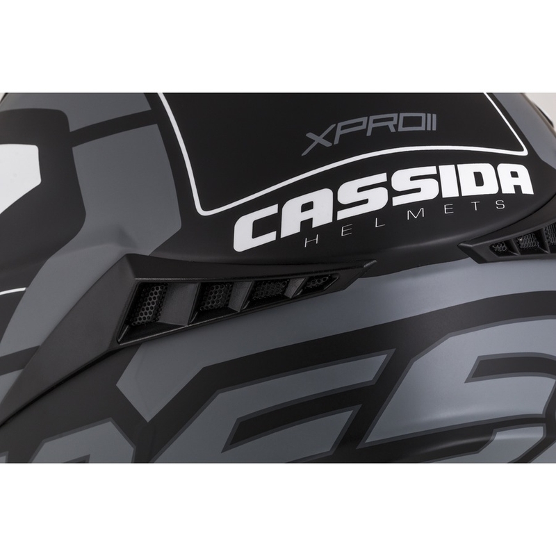 Motocross sisak Cassida Cross Pro II Contra fekete-szürke-fehér