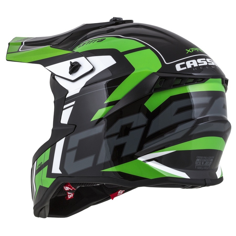 Motocross sisak Cassida Cross Pro II Contra fekete-szürke-fehér-zöld