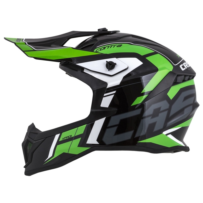 Motocross sisak Cassida Cross Pro II Contra fekete-szürke-fehér-zöld