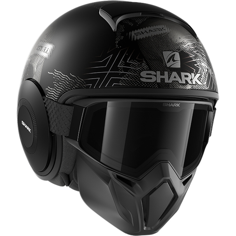 Nyitott sisak SHARK STREET-DRAK Krull fekete-szürke