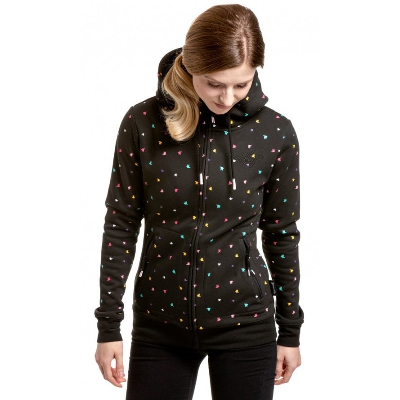 Női pulóver Meatfly Omni Birds Színes fekete kiárusítás