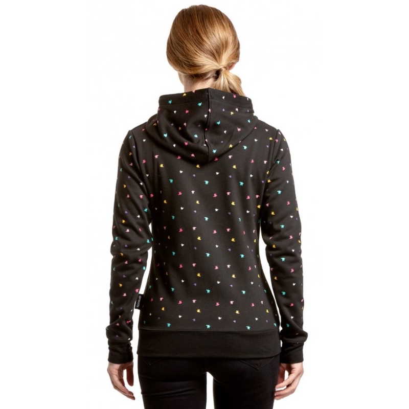 Női pulóver Meatfly Omni Birds Színes fekete kiárusítás