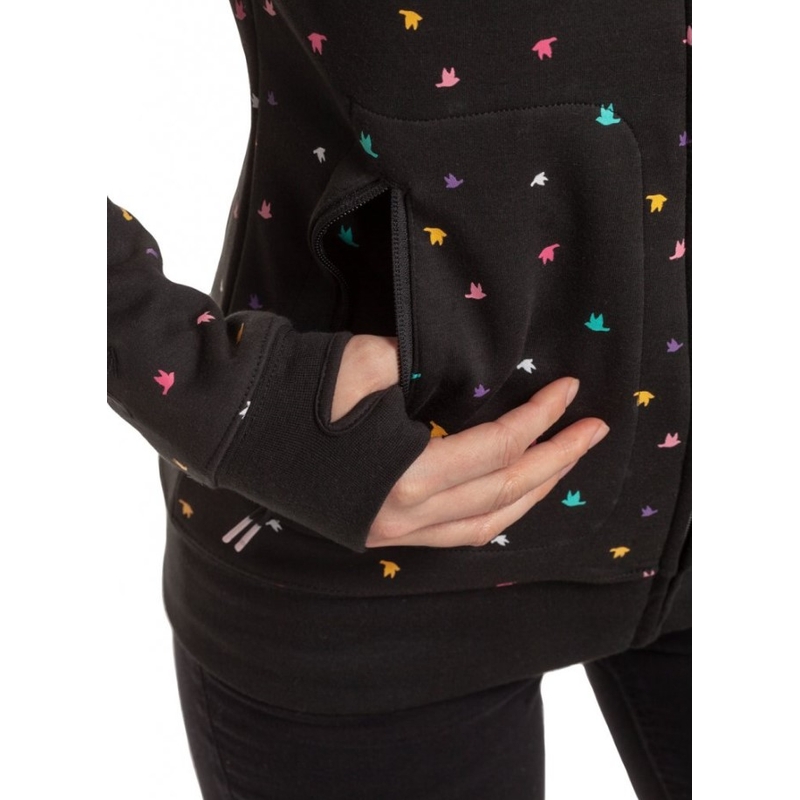 Női pulóver Meatfly Omni Birds Színes fekete kiárusítás