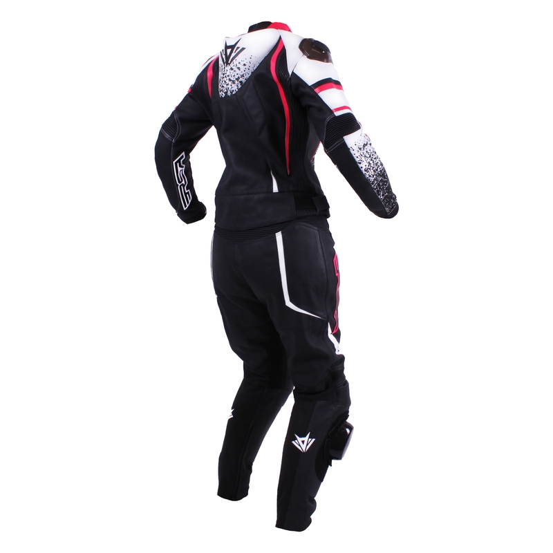 Női overall motorkerékpár RSA Pink Glass fehér-fekete-rózsaszín akcióhoz kiárusítás