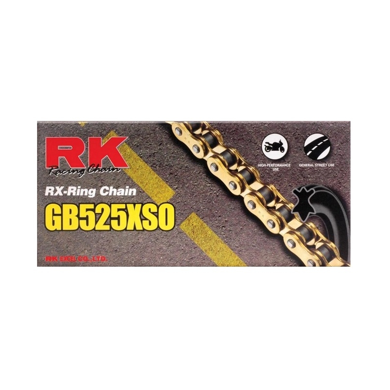 Řetěz RK 525 XSO 128 článků X-kroužky zlatý