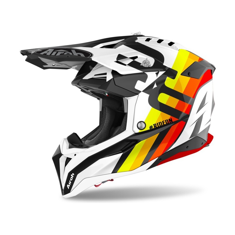 Motocross Sisak Airoh Aviator 3.0 Rainbow 2021 Fehér-Sárga-Narancs-Piros kiárusítás