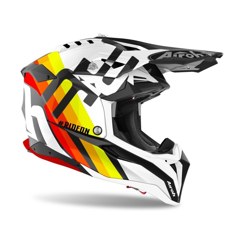 Motocross Sisak Airoh Aviator 3.0 Rainbow 2021 Fehér-Sárga-Narancs-Piros kiárusítás