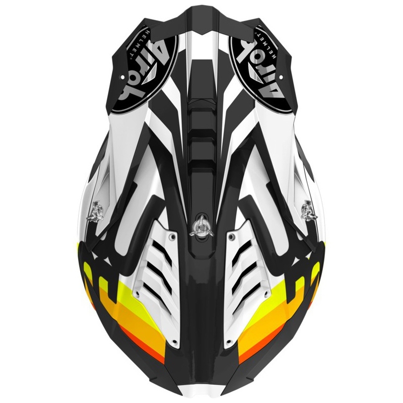 Motocross Sisak Airoh Aviator 3.0 Rainbow 2021 Fehér-Sárga-Narancs-Piros kiárusítás