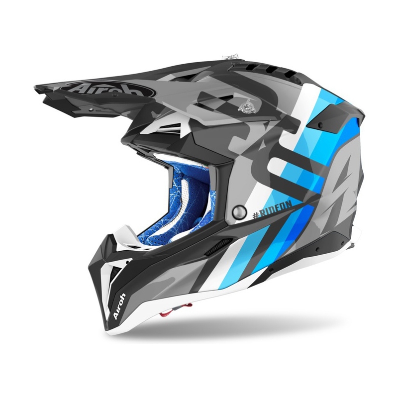 Motocross Sisak Airoh Aviator 3.0 Rainbow 2021 szürke-kék-fehér