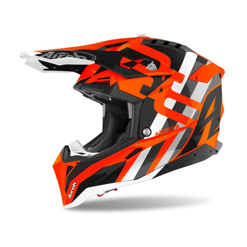 Motocross sisak aviátor 3.0 szivárvány 2021 narancssárga-szürke-fehér kiárusítás