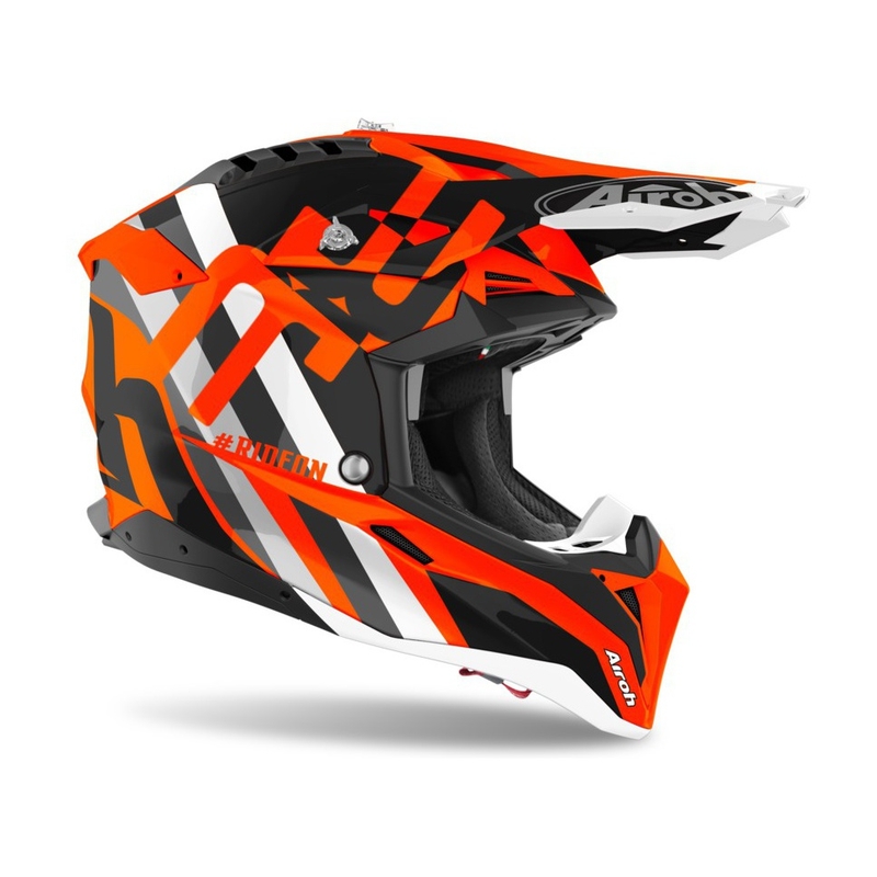Motocross sisak aviátor 3.0 szivárvány 2021 narancssárga-szürke-fehér kiárusítás