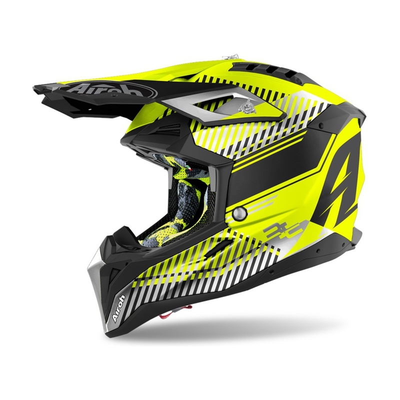 Motocross Sisak Airoh Aviator 3.0 Hullám 2022 szürke-fluo sárga kiárusítás