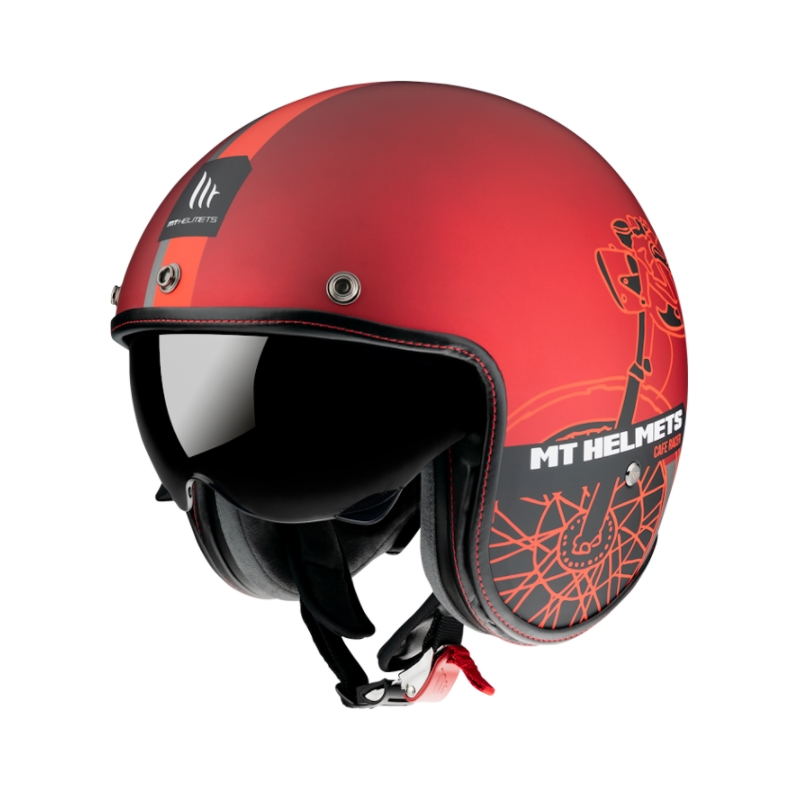 Nyitott sisak MT LeMans OF507SV LeMans 2 SV Cafe Racer piros kiárusítás