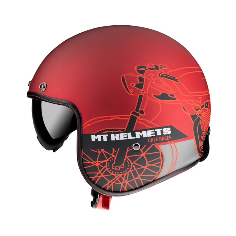 Nyitott sisak MT LeMans OF507SV LeMans 2 SV Cafe Racer piros kiárusítás