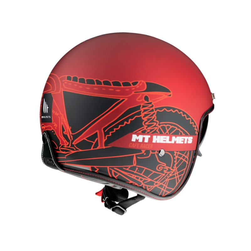Nyitott sisak MT LeMans OF507SV LeMans 2 SV Cafe Racer piros kiárusítás