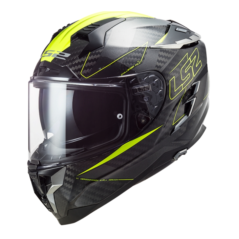 Zárt motoros sisak LS2 FF327 Challenger CT2 Fold fekete-neon sárga