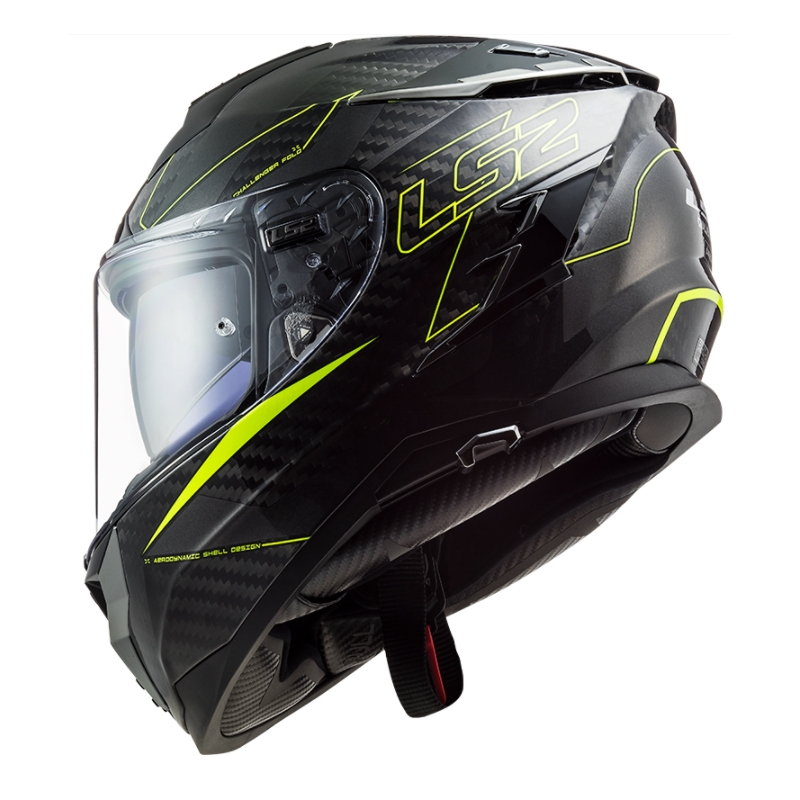 Zárt motoros sisak LS2 FF327 Challenger CT2 Fold fekete-neon sárga