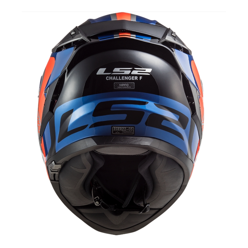 Beépített motoros sisak LS2 FF327 Challenger Galaktikus kék-narancs-szürke kiárusítás
