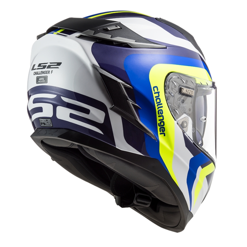 Integrált motoros sisak LS2 FF327 Challenger Galaktikus kék-fehér-fluo sárga kiárusítás