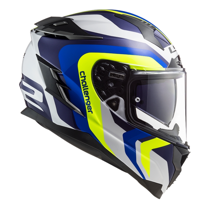 Integrált motoros sisak LS2 FF327 Challenger Galaktikus kék-fehér-fluo sárga kiárusítás