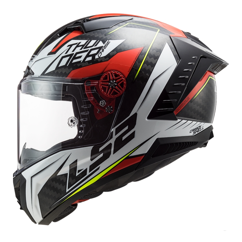 Beépített motoros sisak LS2 FF805 Thunder C Chase fekete-fehér-piros kiárusítás