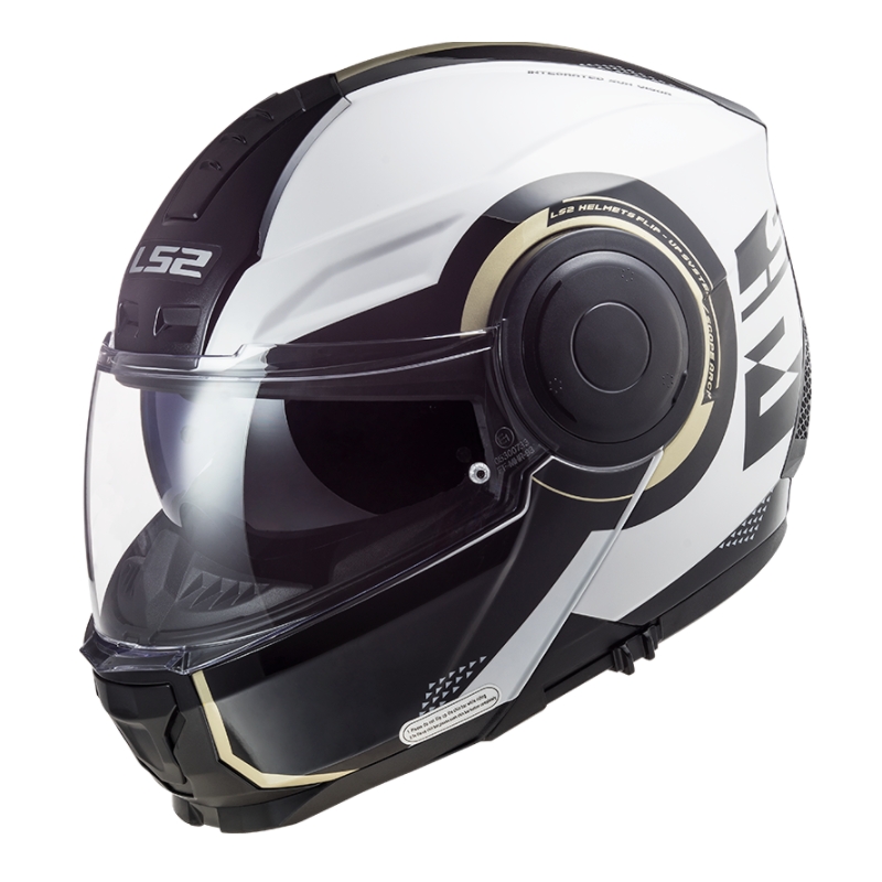 Felnyitható motoros sisak LS2 FF902 Scope Arch fehér-fekete