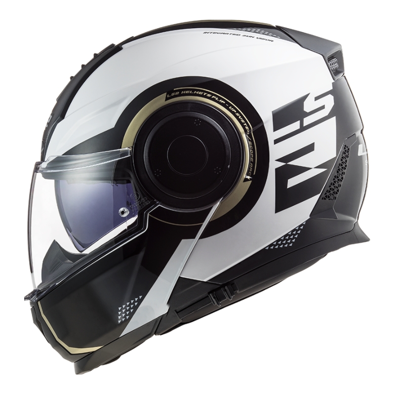 Felnyitható motoros sisak LS2 FF902 Scope Arch fehér-fekete