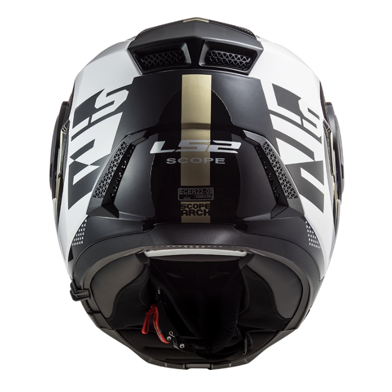 Felnyitható motoros sisak LS2 FF902 Scope Arch fehér-fekete