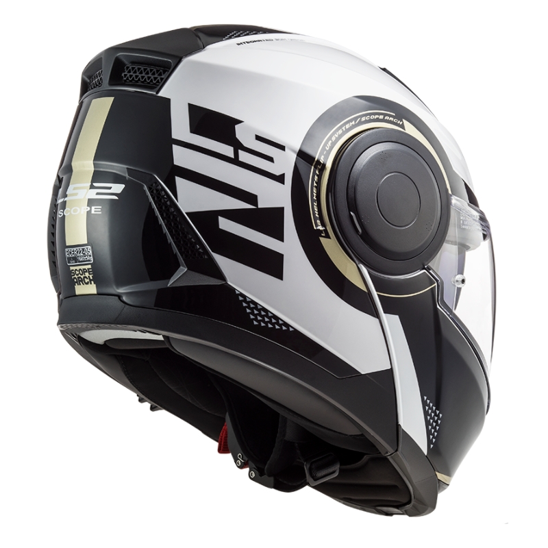 Felnyitható motoros sisak LS2 FF902 Scope Arch fehér-fekete