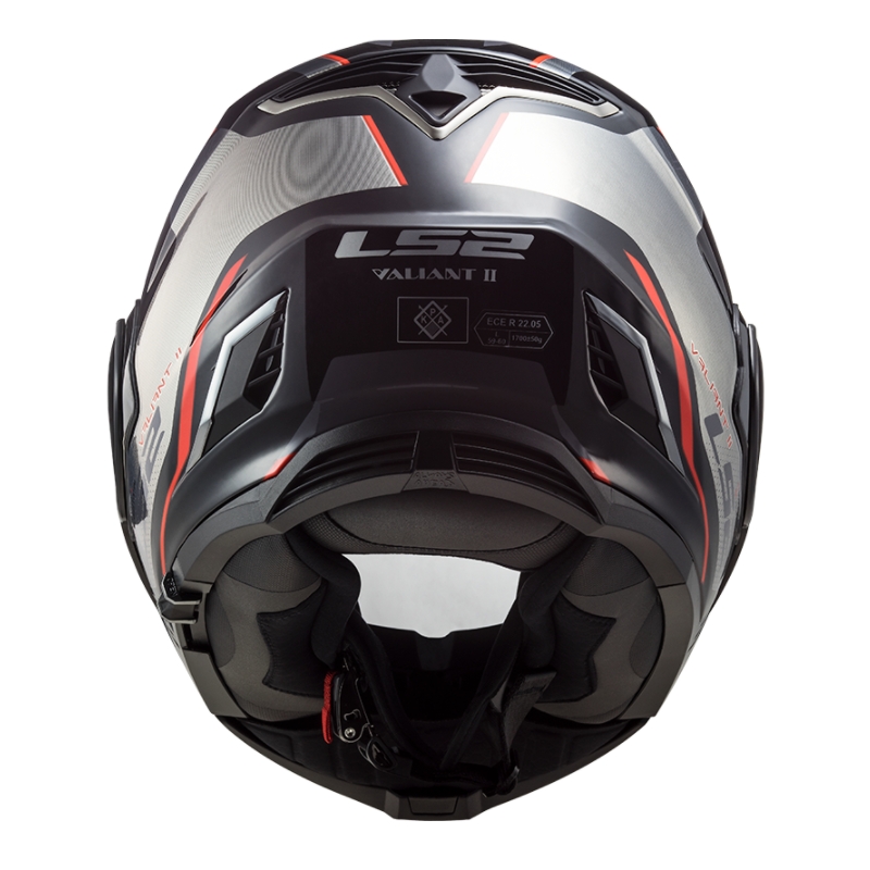 Flip sisak motorkerékpárhoz LS2 FF900 Valiant II Hub fekete-szürke-piros