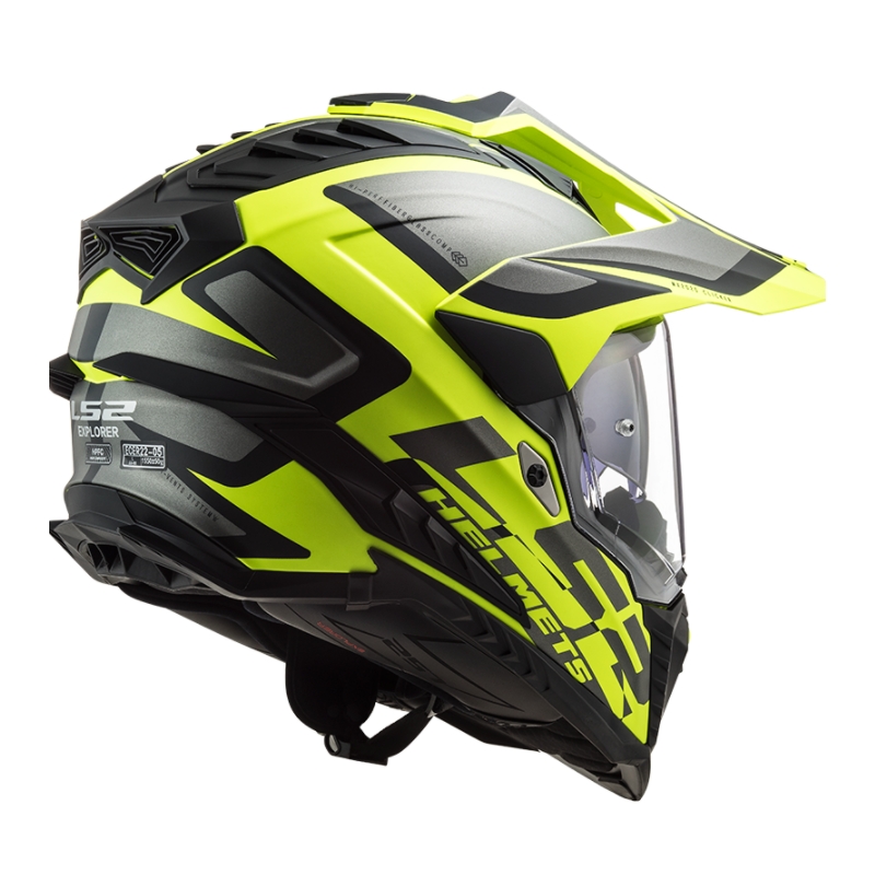 Enduro sisak LS2 MX701 Explorer Alter fekete-szürke-neon sárga