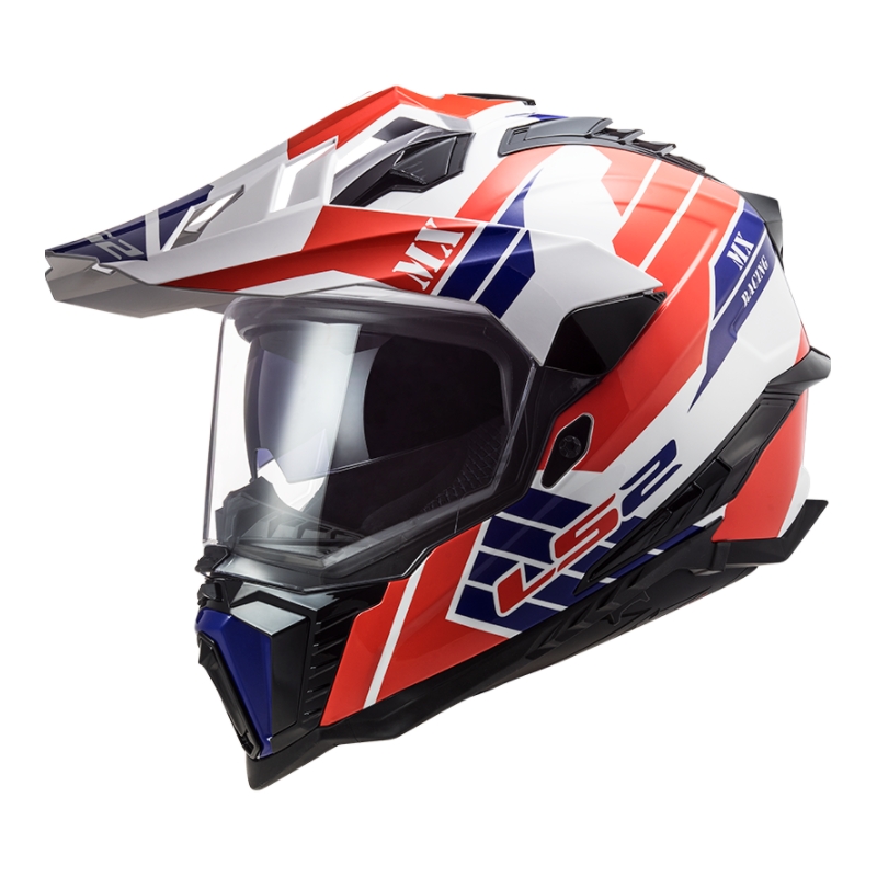 Enduro sisak LS2 MX701 Explorer Atlantis fehér-kék-piros kiárusítás