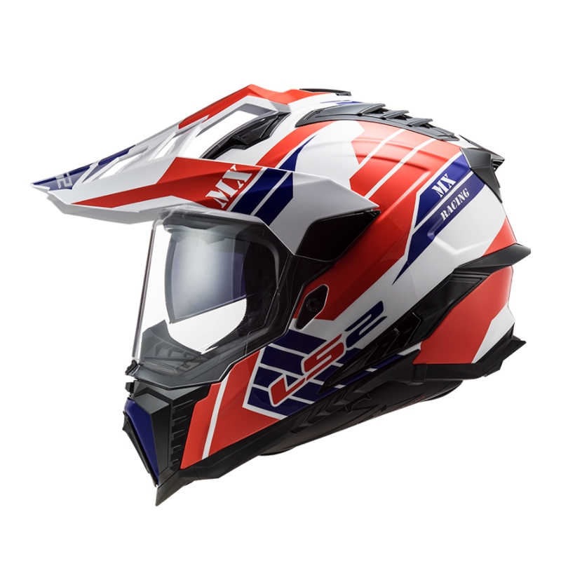 Enduro sisak LS2 MX701 Explorer Atlantis fehér-kék-piros kiárusítás