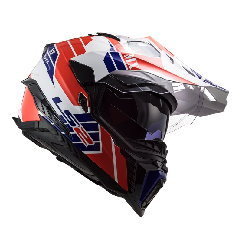 Enduro sisak LS2 MX701 Explorer Atlantis fehér-kék-piros kiárusítás