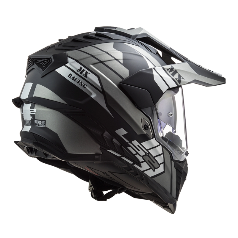 Enduro sisak LS2 MX701 Explorer Atlantis fekete-szürke-fehér